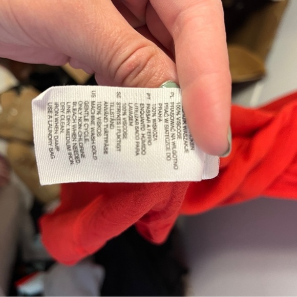 & Other Stories Red Midi Wrap Dress Sz 4 - Picture 12 of 12